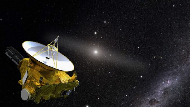 Artist's rendering of a deep space probe, evoking the Voyager 1 spacecraft